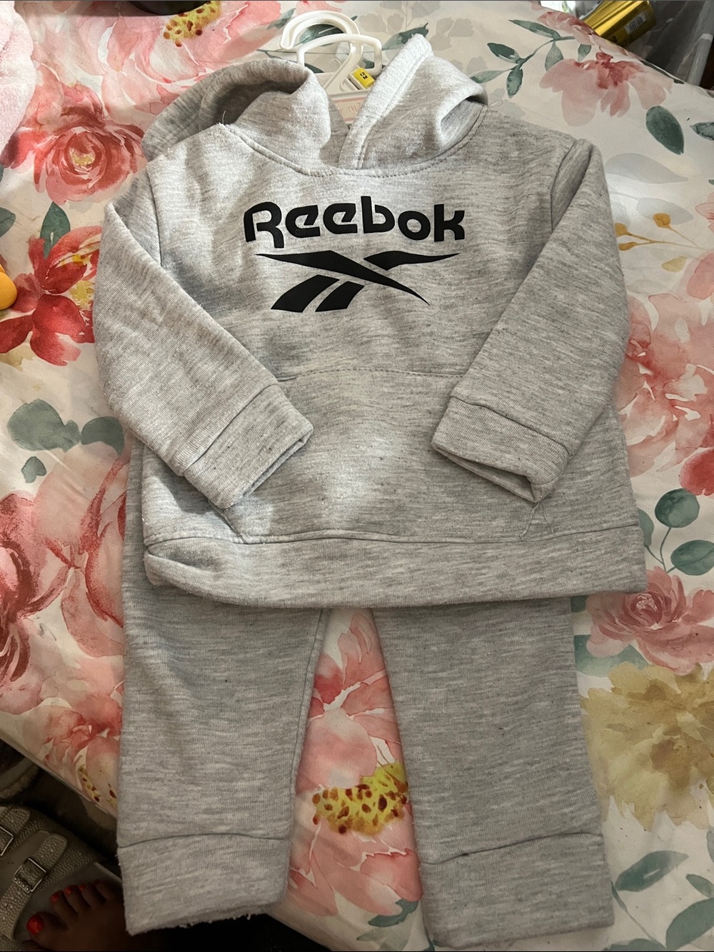 Reebok Light Grey Kids Hoodie & Joggers Set
